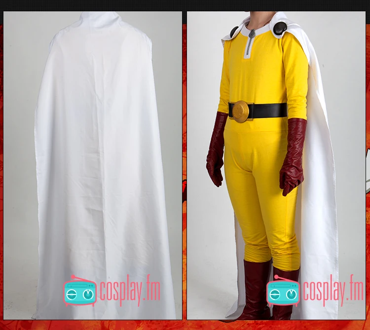 One Punch Man Сайтама боевая униформа Хэллоуин косплей костюм наряд комбинезон+ плащ+ ремень+ перчатки+ обувь Чехлы для S-XL