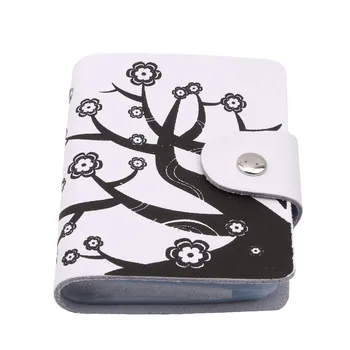 

Fashion Leather Print Credit Card Bag Holder Women Travel Cards Wallet 26 Card Slot Business ID Credit Card Holder