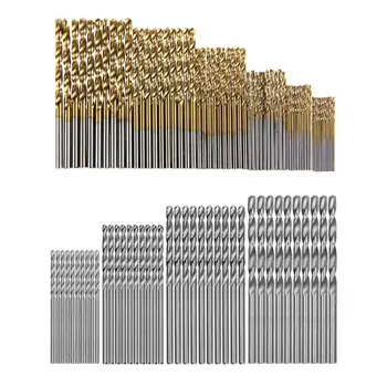 

Straight Handle High Speed Steel Twist Drill Bit Set White Drill Titanium Plating Surface Treatment Metal Wood Drilling Tool