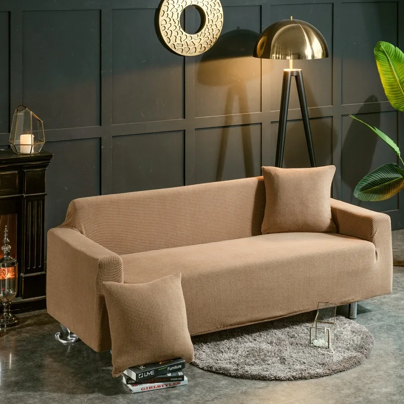 Solid Color Elastic Sofa Cover for Living Room Modern Sectional Corner Slipcover Couch Chair Protector 1/2/3/4 Seater | Дом и сад