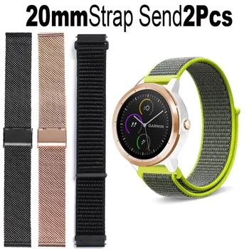 

20mm Strap For Garmin Forerunner 645/245/245M/Vivoactive 3/Move 3/Style Bracelet Watchband Stainless Steel Mesh/Nylon Wristband