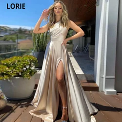 LORIE One Shoulder Party Dresses Simple Evening Dresses 2022 Sexy Side Slit Long Arabia Prom Gowns Formal Anne Abiye Elbiseleri