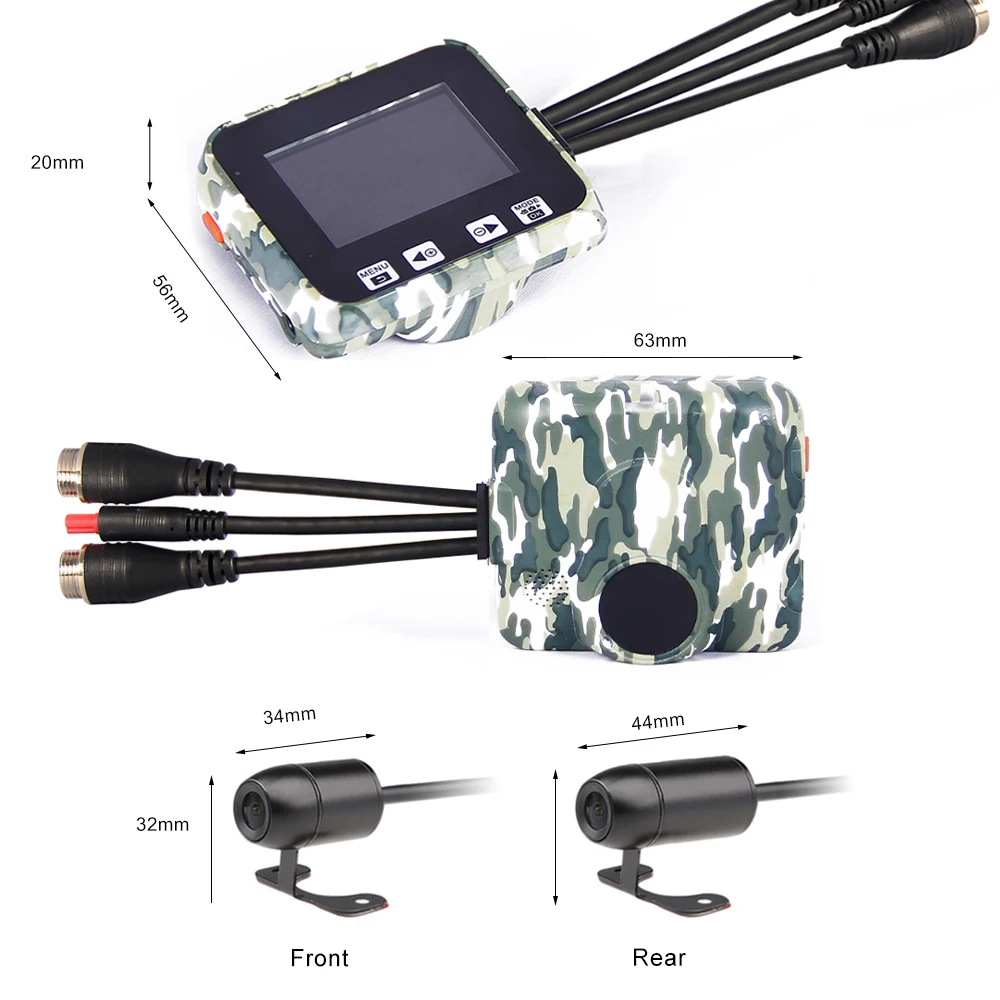  SYS VSYS E6 WiFi 2CH Motorcycle DVR Camera Recorder Dual HD 720P Front & Rear View Waterproof Lens 