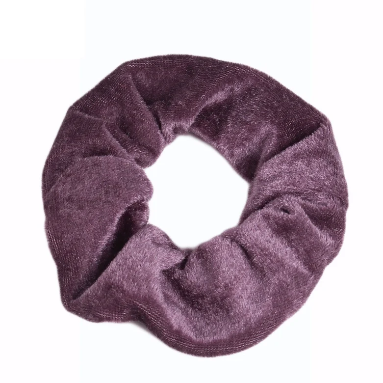 NO34 Purple Бархатная резинка для волос, эластичная лента для волос для женщин и девочек, лента для волос, однотонное кольцо для волос, аксессуары для волос, держатель для конского хвоста, резиновый галстук, головной убор - Цвет: NO34 Purple