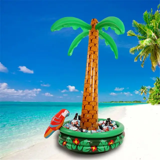 Inflatable Ice Bucket Hawaii Series 180cm Coconut Palm Tree Ice Drinks Buffet Whiskey Beer Cube Sandbeach Party Supplie 2