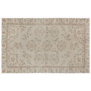 

Handmade Beige Vintage English English Area Rug 186x302 Cm-6'1''X9'11''
