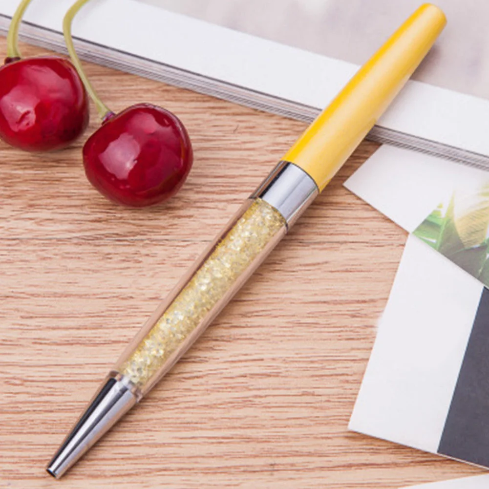 Офисное обучение в письменной форме, блестящий металлический подарок, канцелярские принадлежности, детская шариковая ручка, Экологичная Подвеска со стразами