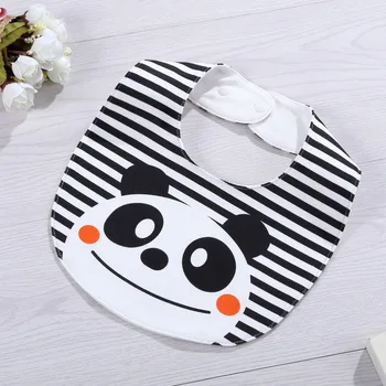 

Hot Kids Feeding Burp Cloths Apron Stripe Panda Infant Bibs Cotton Baby Soft Cartoon Lunch Bib Waterproof Saliva Dripping Bibs