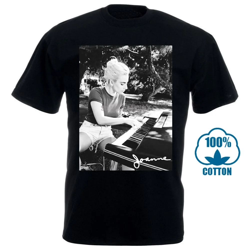

Lady Gaga Men& Joanne Piano Photo Tee T Shirt Black White Good Quality Brand Cotton Shirt Summer Style Cool Shirts 011594