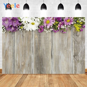 

Yeele Wood Photo Background Photophone Purple Yellow Red White Flowers Photography Backdrops for Room Decoration Customized Size