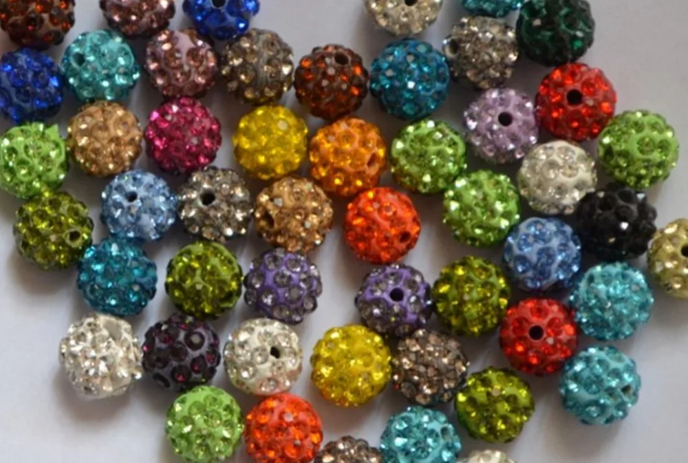 

Can Mix Color DHL Free 10mm Micro Pave Disco Ball Bead Bead w34s lot DIY Beads For Bracelet Necklace crystal