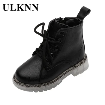 

ULKNN 2020 Children's Martin Boots Winter Autumn New Girls Boys Solid Color Short Boots Non-Slip Waterproof Black White