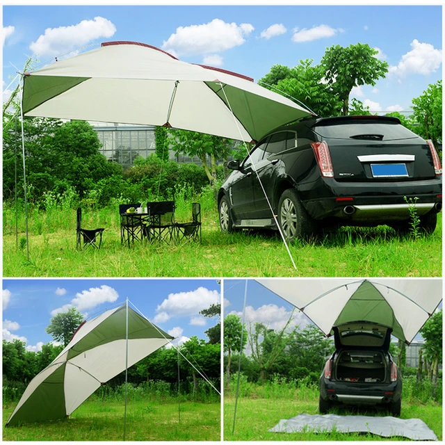 Tente de toit de voiture étanche, ombre d'abri, côté camping
