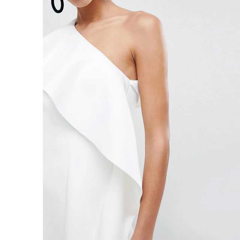 Bodycon обтягивающая Сексуальная Мини платье Для женщин вечерние ночь с рукавом-бабочкой, косым воротником неправильной формы и белого цвета, на молнии, с низким вырезом на спине летнее халат