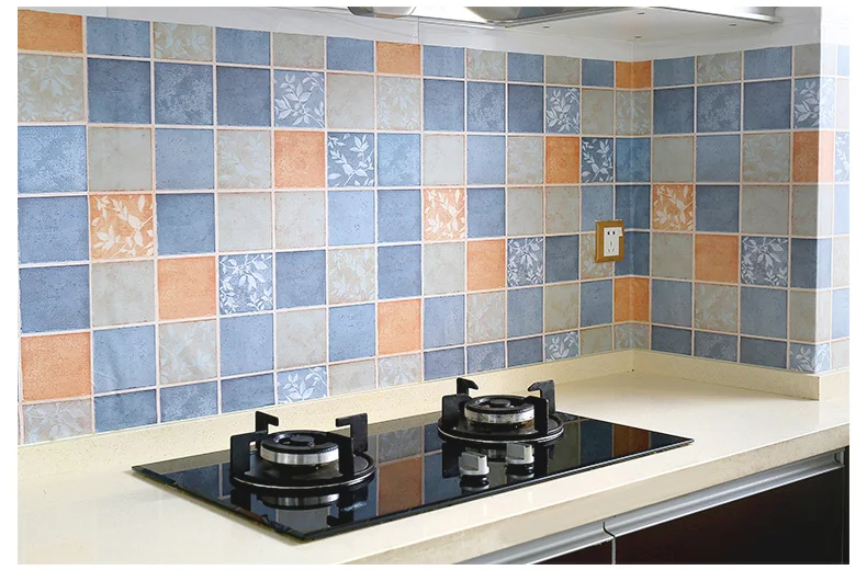 Bathroom Waterproof Mosaic Wall Stickers Kitchen Oil Proof Decoration Wallpaper Bath Toilets Self Adhesive Tiles Decorative Film