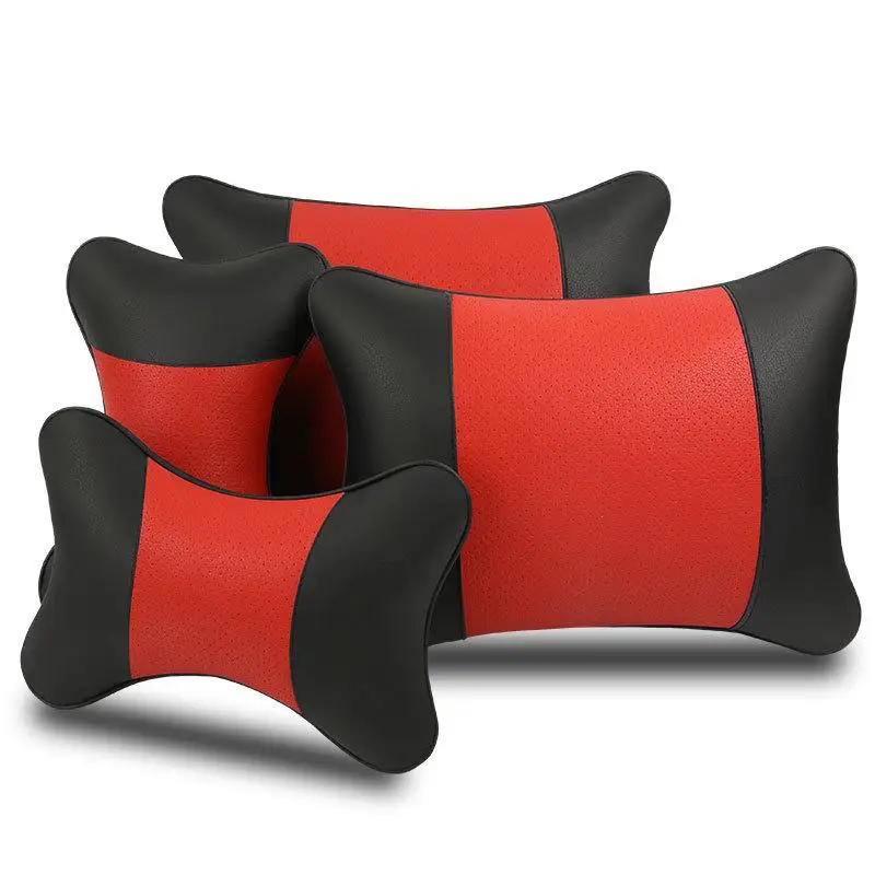 Fashion Simple Car Pillow Set Breathable Comfortable 2 Pcs Headrest + 2
