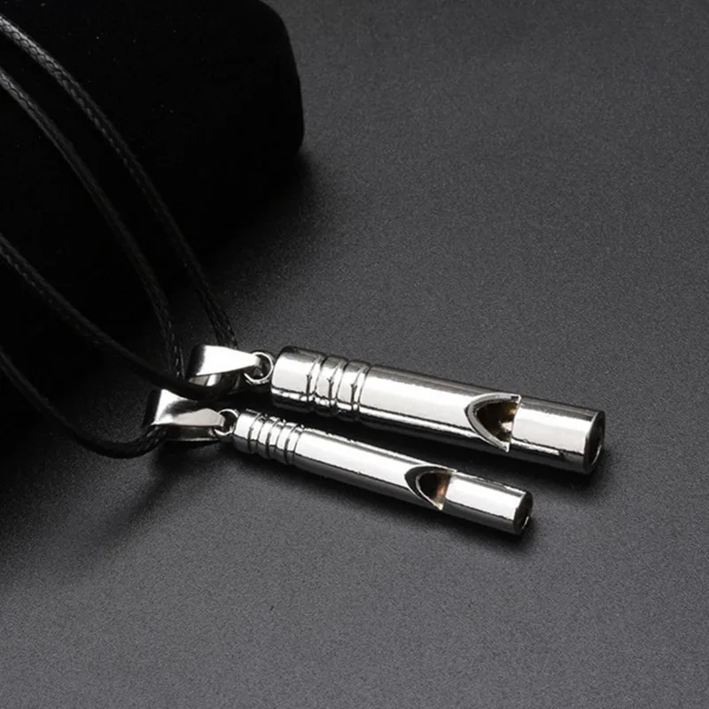 Emergency Whistle Titanium Emergency Whistle Loud Portable Keychain Necklace EDC Keyring for Emergency Survival Outdoor Hiking Camping