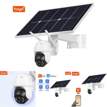 Tuya – caméra solaire IP 4G à faible consommation d'énergie, Vision nocturne, micro onde, détection de mouvement, pour l'extérieur, contrôle avec application Smart Life 
