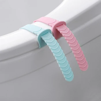 

Whosale 2PCS Portable Silicone Seat Cover Lifting Device Avoid Touching Toilet Lifters Handle Toilet Lifters Tool Random Color