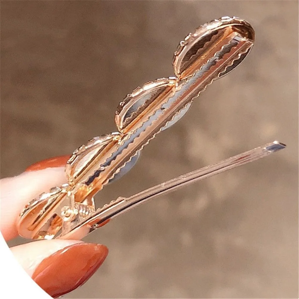 New Fashion Korea Crystal Rhinestones Hair Clips for Women Girls Hairpins Geometric Round Hairgrip Barrettes Hair Accessories