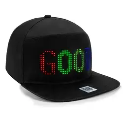 7 color rgb bluetooth led hat com built in matriz placa de exibição e bateria, como um presente para os alunos em boné de beisebol boné de pesca