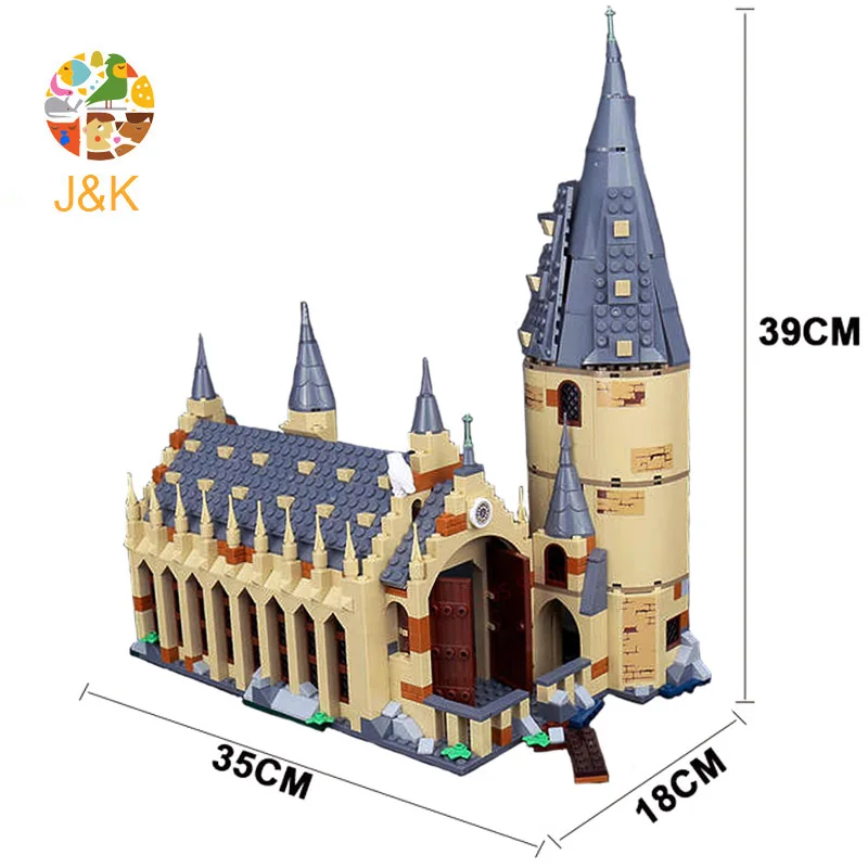 75954 936pcs Harri series Great Hall Model Building Block Toy For Children Christmas gifts 11007
