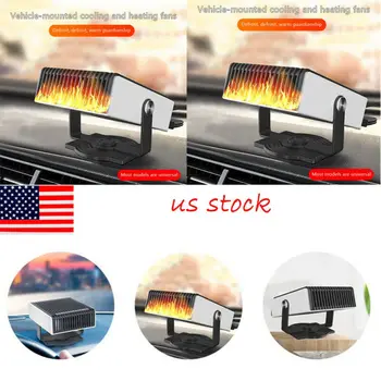 

US DC 2 in 1 Car Heater Portable Heating Cooling Fan Window Defroster Demister