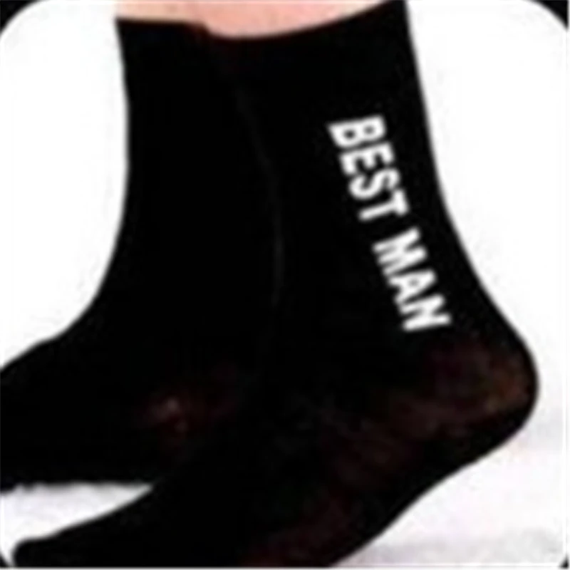 BEST MAN Забавные Свадебные носки, черные носки для жениха, лучшие мужские носки с принтом жениха, счастливые Свадебные миссии, совершенный отец невесты - Цвет: BEST MAN