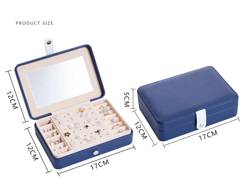 Портативная многофункциональная коробка ювелирных изделий из искусственной кожи, свежие и простые серьги, кольцо, многофункциональная коробка для хранения ювелирных изделий