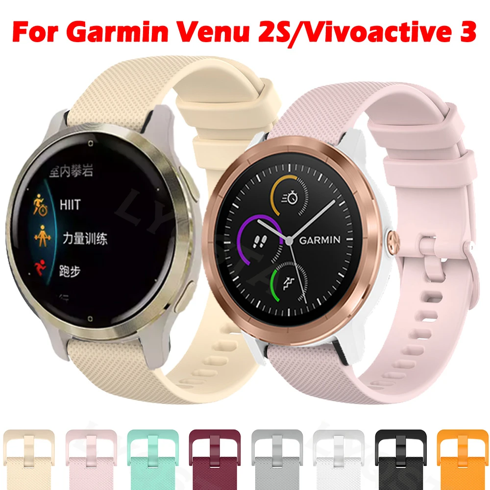 18mm 20mm 22mm Watchband Straps For Garmin Venu 2s 2/vivoactive 3 4 3s 4s Silicone Band Sport