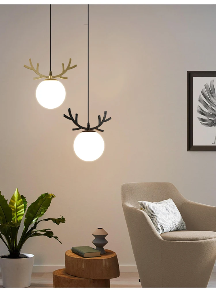 kitchen chandelier Creative led antler shape chandelier living room bedroom study dining home simple modern Indoor lighting decoration ceiling lamp modern chandelier lights