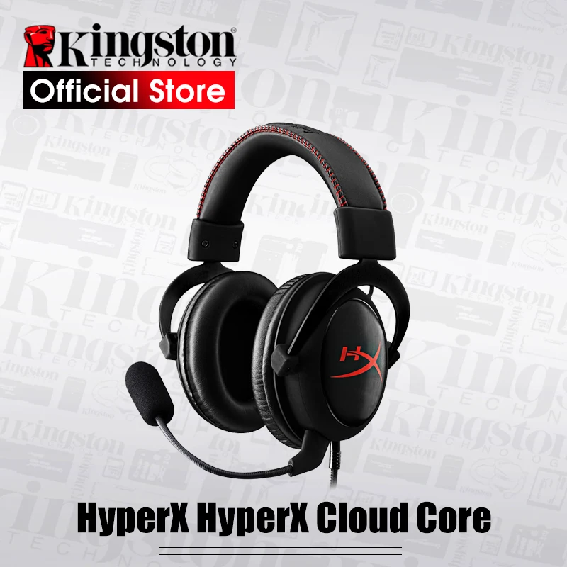 Kingston HyperX Cloud Core Игровая гарнитура с микрофоном Профессиональный Киберспорт наушники AMP7.1 с Виртуальным объемным звуком