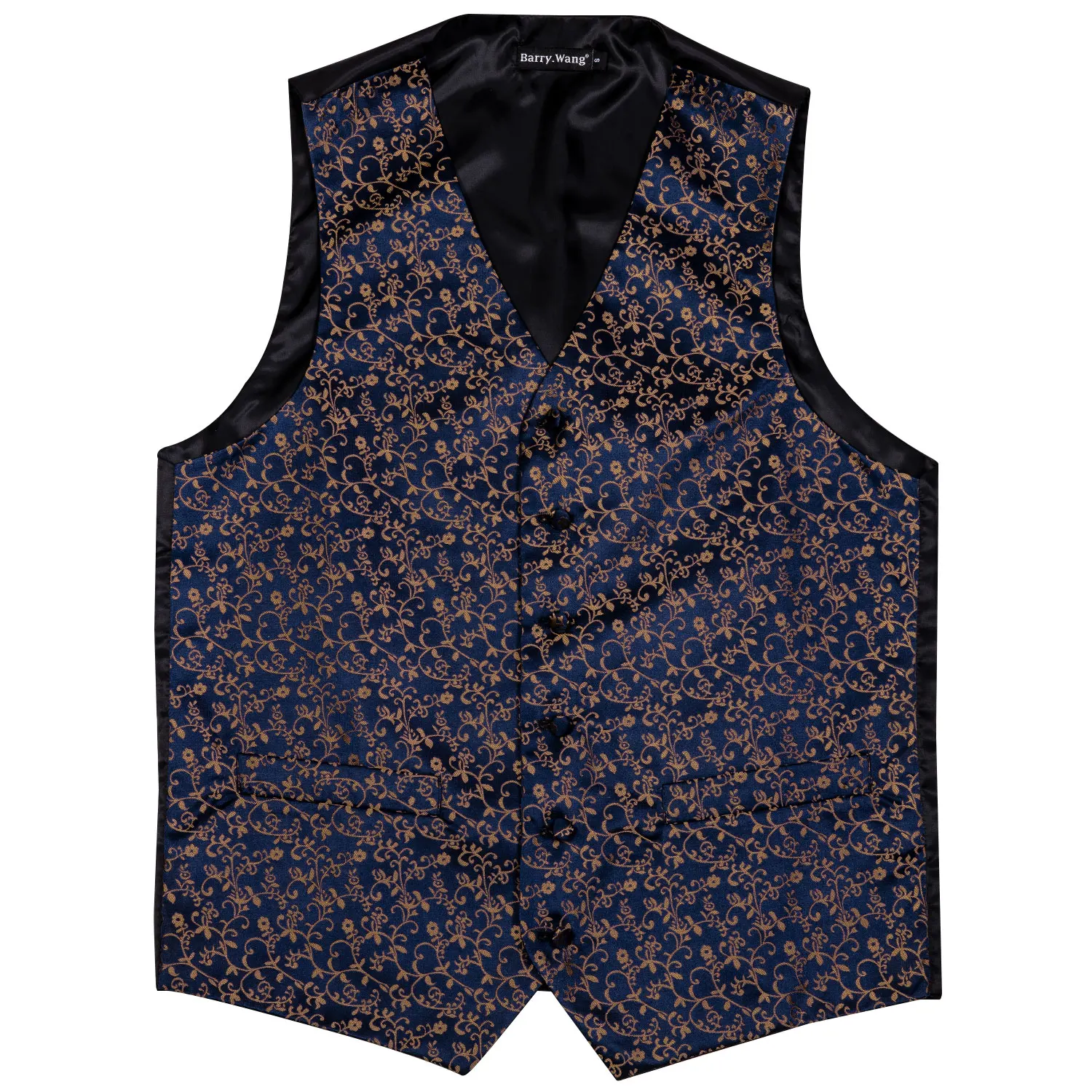 4PC Men Gift Silk Vest Party Wedding Gold Paisley Solid Floral Waistcoat Vest Pocket Square Tie Slim Suit Set Barry.Wang BM-2018 4PC Men Gift Silk Vest Party Wedding Gold Paisley Solid Floral Waistcoat Vest Pocket Square Tie Slim Suit Set Barry.Wang BM-2018