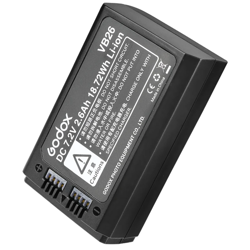 Godox оригинальная V1 вспышка перезаряжаемая литиевая батарея VB26 2600 мАч для круглой головки Speedlight V1C V1N V1S V1O V1F Speedlite