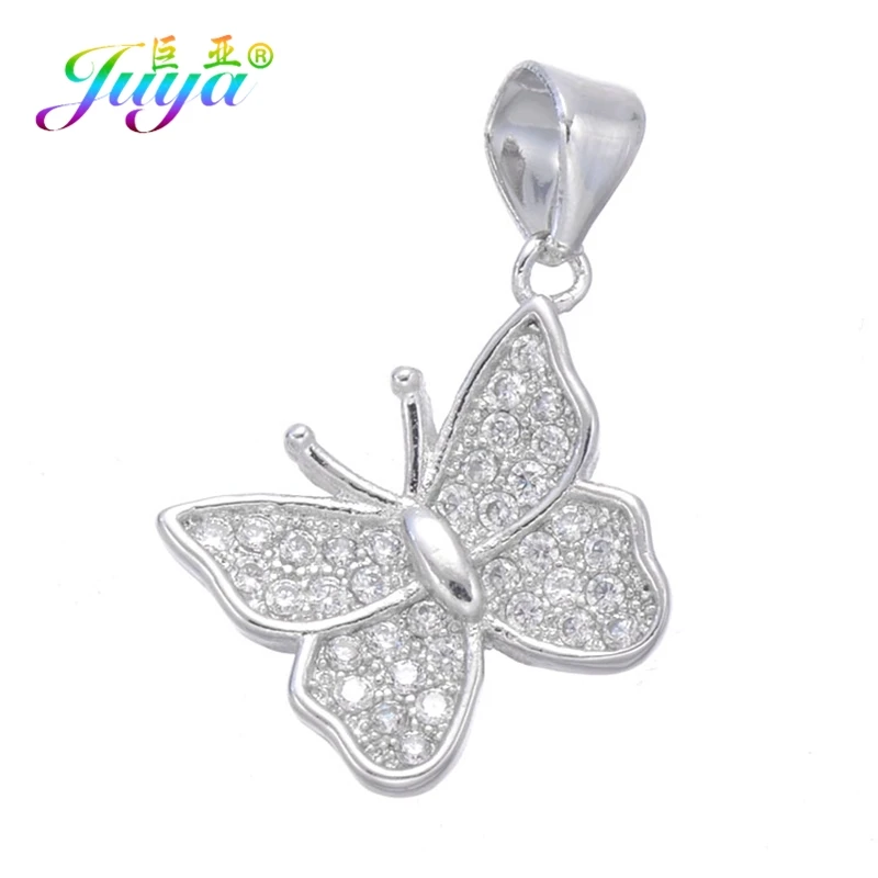 Juya DIY модные ювелирные принадлежности для подвесок золото/серебро/розовое золото крыло Эйфелева башня Ноги Бабочка черепаха украшения в виде слонов - Окраска металла: White Gold