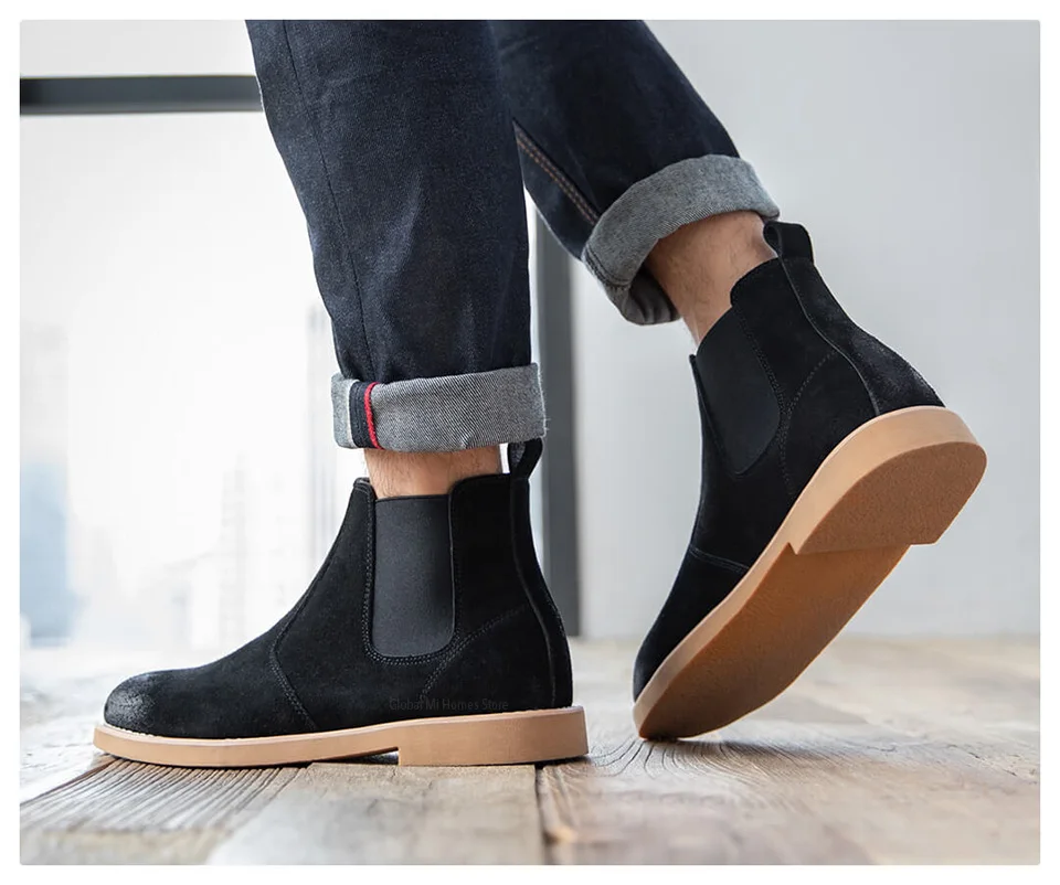 Xiaomi Mijia Maishi кожаные ботинки челси модная удобная мужская обувь Англия мягкая легкая замшевая ткань ретро круглый носок