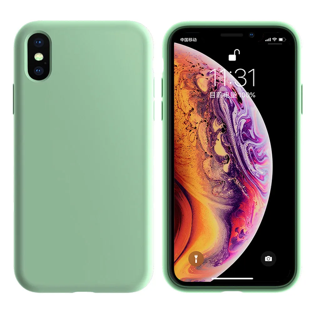 Matcha Green Силиконовый чехол для iPhone 11 Pro Max 11 Pro, высокое качество, официальный чехол s для iPhone 7 8 Plus X Xr Xs Max - Цвет: Matcha Green
