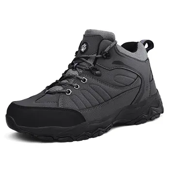 

Black Gray Men Big Size Hiking Shoes 2020 Hot Waterproof Anti-Slip Outdoor Climbing Trekking Shoes Mountain Boots