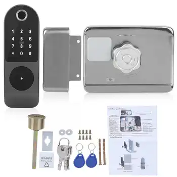 

WIFI Door Lock Fingerprint Password IC Card Key Wiring Free Digital Gate Access Control for TUYA smart lock fechadura digital