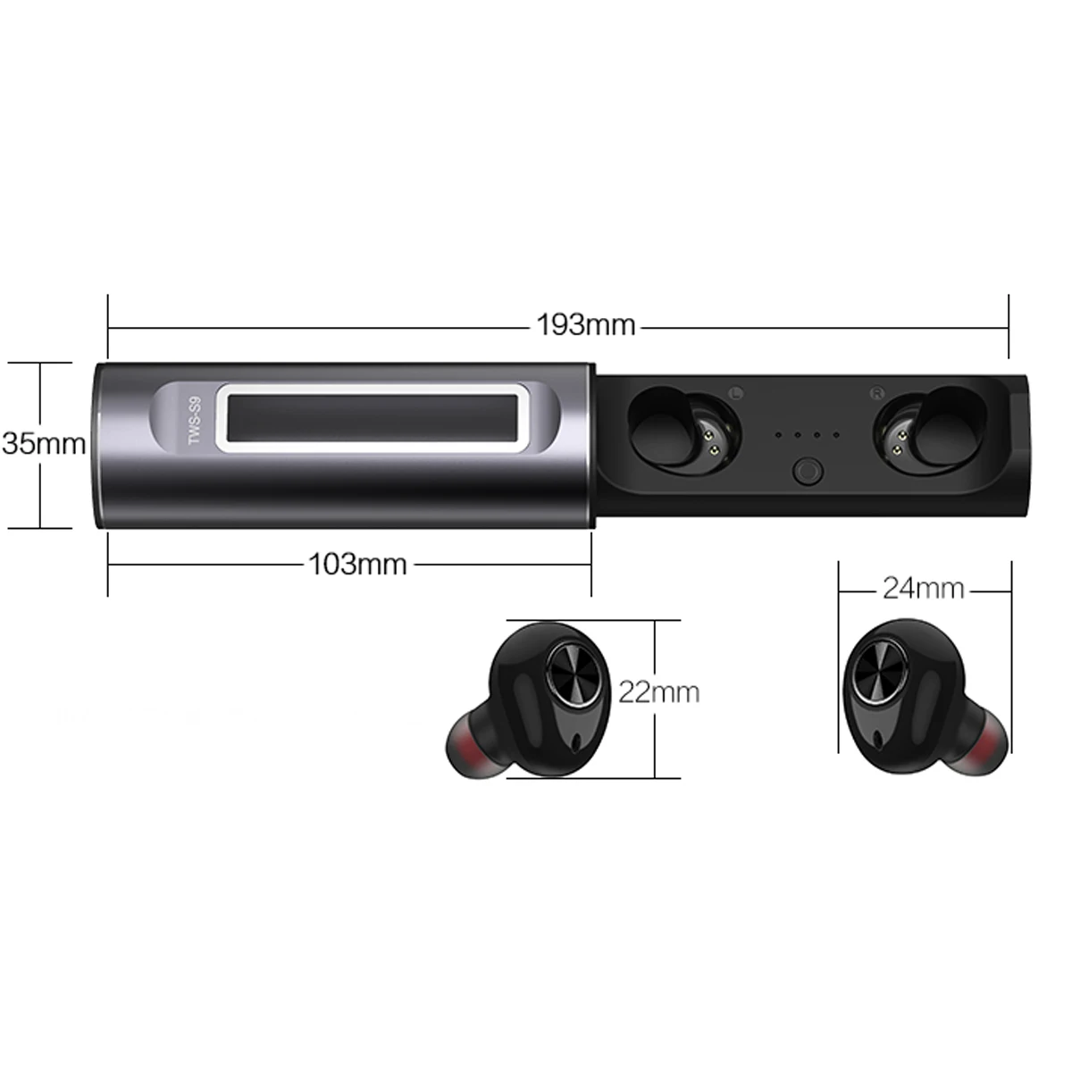 LEORY S9 True TWS наушники беспроводные bluetooth 5,0 Стерео шумоподавление водонепроницаемые двусторонние звонки наушник в ухо громкой связи