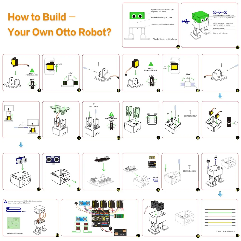 Keyestudio DIY проект стартовый набор для Arduino OTTO DIY робот(без 3D частей принтера