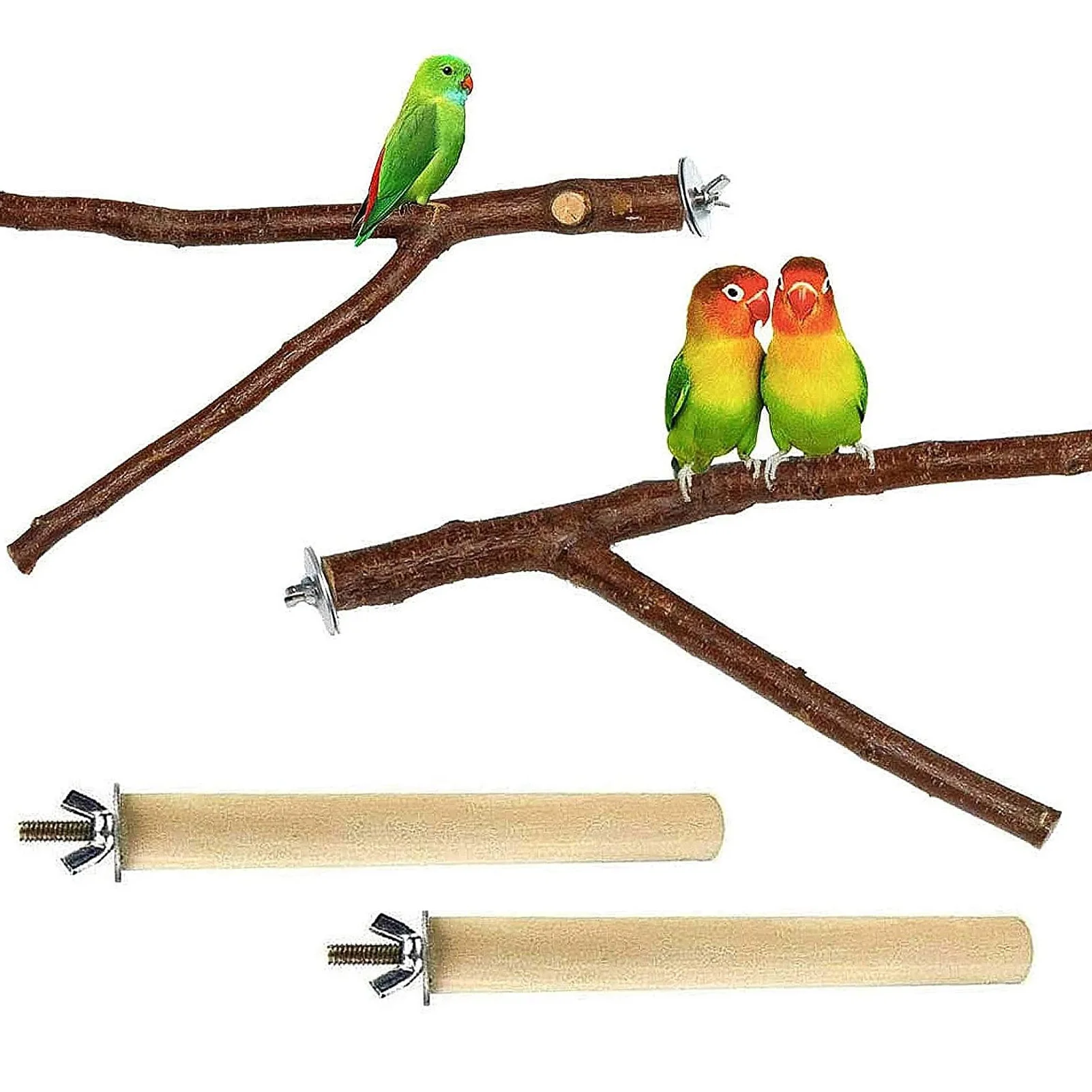4 шт./компл. ПЭТ деревянная Подвесная подставка стойки Bird Жердочки Попугай Птицы
