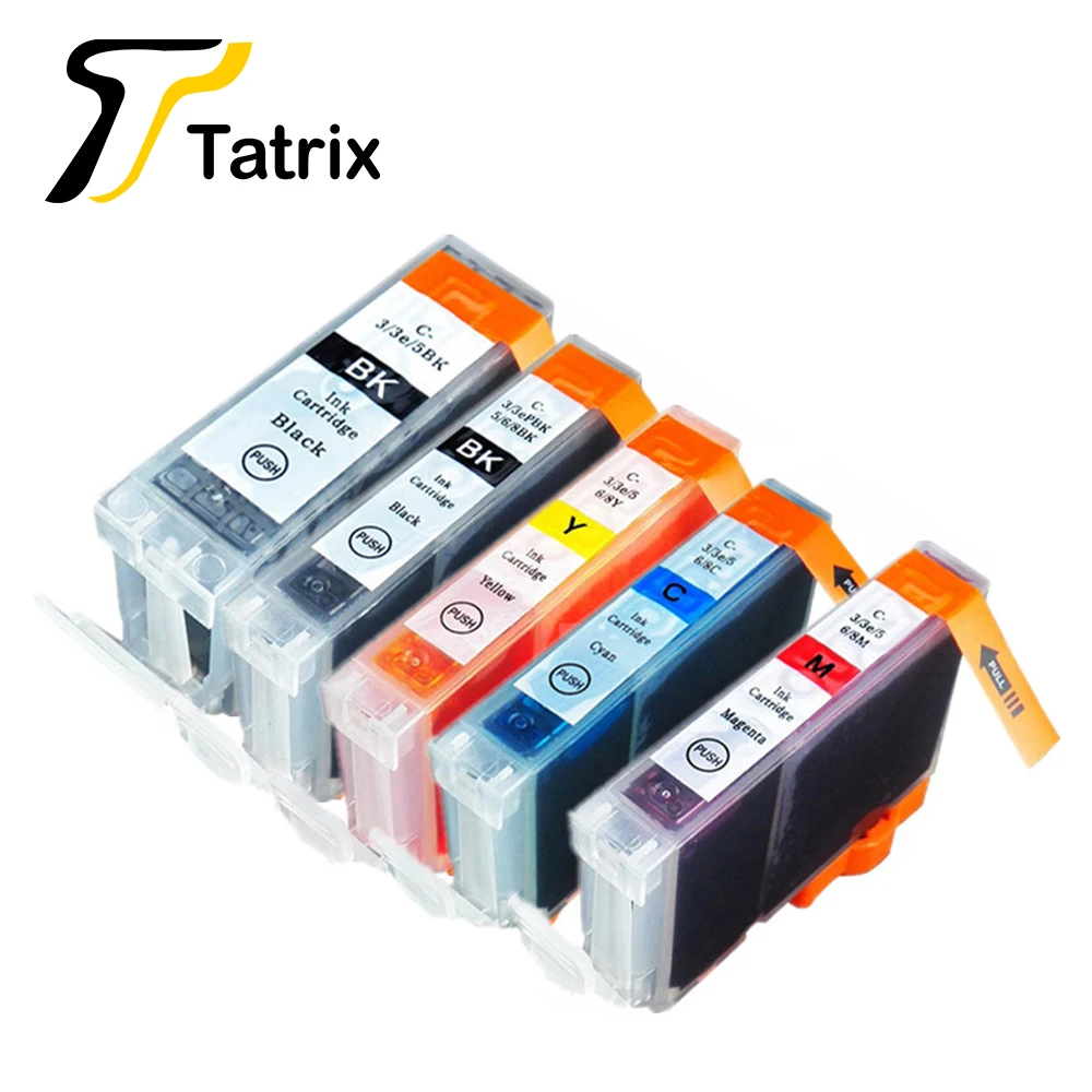 Tatrix 5PK сменный картридж для canon BCI-3E, BCI-6bk/c/m/y для i560 i865 i4000 ip4000R ip5000