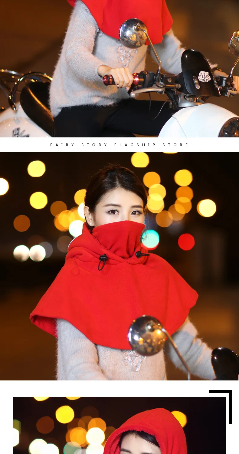 Plus velvet hat female winter riding hat windproof cold plus velvet warm autumn and winter cotton cap Thick unisex bib cloak