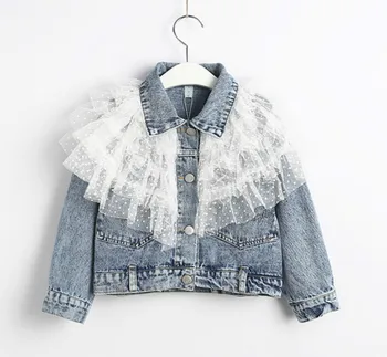 

Children's Denim Jacekts Girls Lace Jeans Coats Kids Windbreaker Spring Jean Clothing Autumn Baby Outerwears