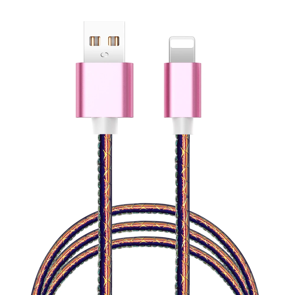 Gold for iPhone Цветной градиентный USB кабель для iPhone 11 Pro Max Xr X 8 7 6 2.4A кабель для быстрой зарядки QC3.0 USB C Micro usb телефонный кабель для передачи данных - Цвет: Gold for iPhone