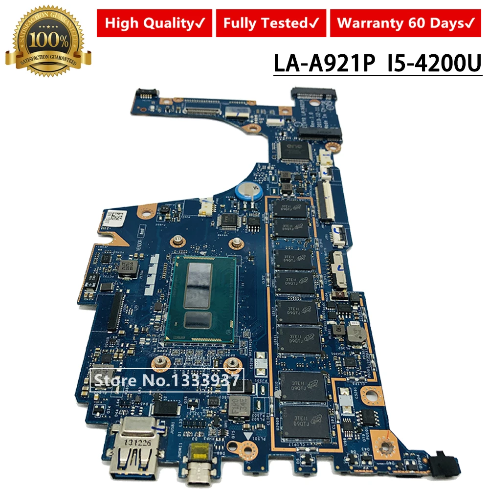 Ideal  For lenovo yoga2 yoga 2 13 YOGA2-13 Pro Laptop motherboard i5-4200U SR170 LA-A921P ZIVY0 Mainboard
