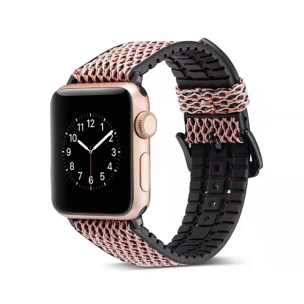 F Часы в силиконовом корпусе ремешок для iwatch Для мужчин и женские спортивные часы с ремешком Водонепроницаемый кожаный силиконовый браслет для наручных часов Apple Watch - Цвет ремешка: F