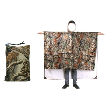 

Impermeable Raincoat Jungle Rain Poncho Hooded Backpack Camouflage Rain Coat Cycling Climbing Hiking Rain Jacket use mat shelter