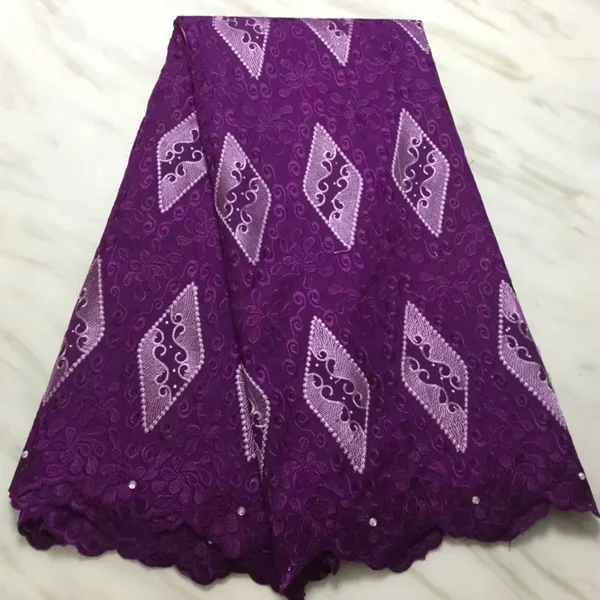 purple Дизайн, африканская кружевная ткань, высокое качество, нигерийское гипюровое кружево, розовая африканская кружевная ткань с камнями для шитья - Цвет: purple